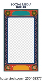 Diseño de Plantilla decorativa de marco de diseño para redes sociales