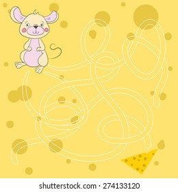 Layout for game labyrinth find a way mouse vector illustration