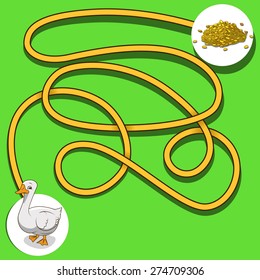 Layout for game labyrinth find a way goose vector illustration
