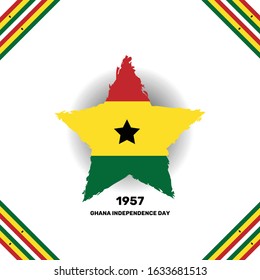 Layout of Ghana Independence Day vector concept with a star symbol, isolated in white background