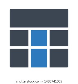 layout glyph colour vector icon