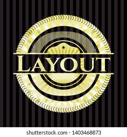 Layout gold emblem or badge. Vector Illustration. Detailed.