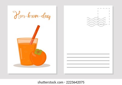 the layout of the greeting card persimmon day persimmon day fruit juice