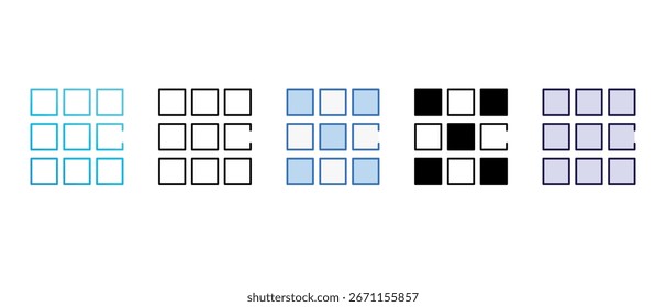 Design de ícone de grade de layout com ilustração de estoque de fundo branco