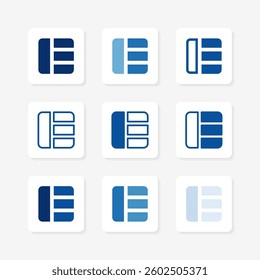 layout grid UI isolated icons set