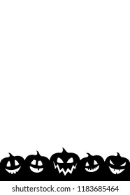 Layout of Halloween poster with scary pumpkins. Vector.