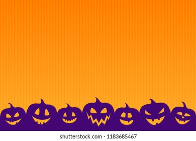 Layout of Halloween poster with scary pumpkins. Vector.