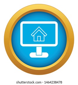 Layout of house icon blue vector isolated on white background for any design