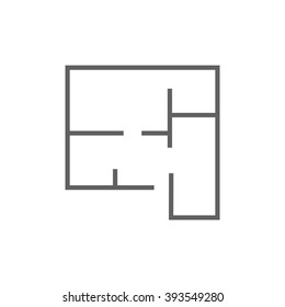 Layout of the house line icon.