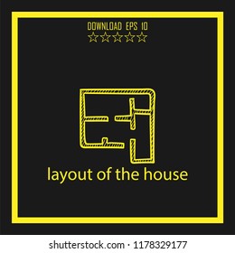 layout of the house  sketch vector icon