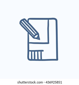 Layout of the house vector sketch icon isolated on background. Hand drawn Layout of the house icon. Layout of the house sketch icon for infographic, website or app.