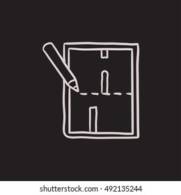 Layout of the house vector sketch icon isolated on background. Hand drawn Layout of the house icon. Layout of the house sketch icon for infographic, website or app.