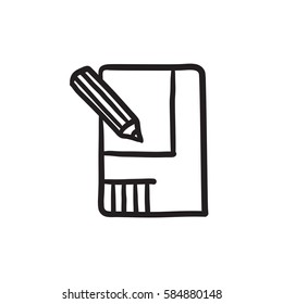 Layout of the house vector sketch icon isolated on background. Hand drawn Layout of the house icon. Layout of the house sketch icon for infographic, website or app.