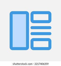 Layout icon in blue style, use for website mobile app presentation