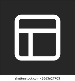 Icono de diseño para diseño y disposición. Fondo: negro.