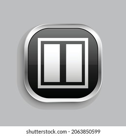 layout icon design. Glossy Button style rounded rectangle isolated on gray background.. Vector illustration