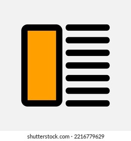Layoutsymbol im vollen Zeilenstil, für die Präsentation mobiler App auf der Website verwenden