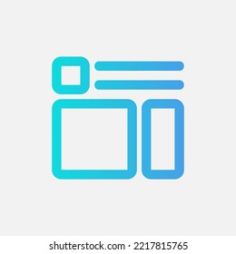 Layout icon in gradient style, use for website mobile app presentation