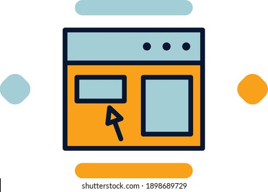  Layout icon line filled color concept related website, seo and business elements.
