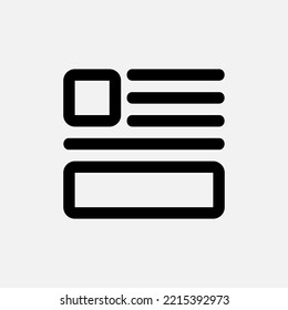 Layoutsymbol im Zeilenstil, Verwendung für Website-Mobile-App-Präsentation