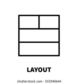 Layout icon or logo in modern line style. High quality black outline pictogram for web site design and mobile apps. Vector illustration on a white background.