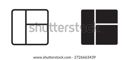 Layout Icon Set Line Style Solid Style Vector Illustration