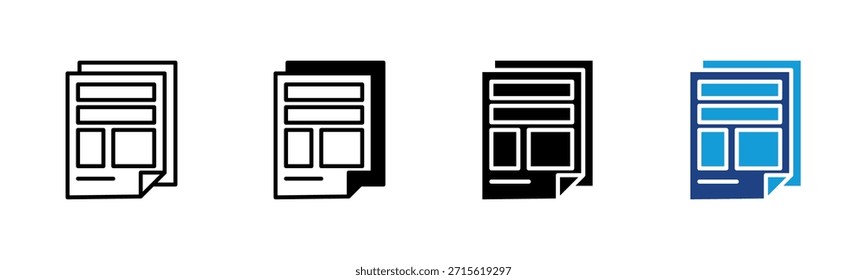 Layout icon set multiple style collection
