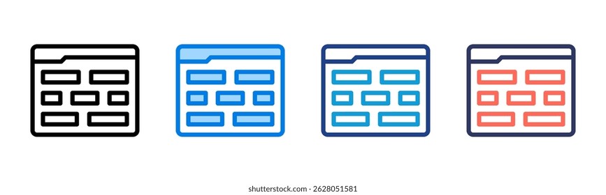 Layout icon sheet multiple style collection