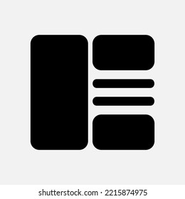 Layout icon in solid style, use for website mobile app presentation