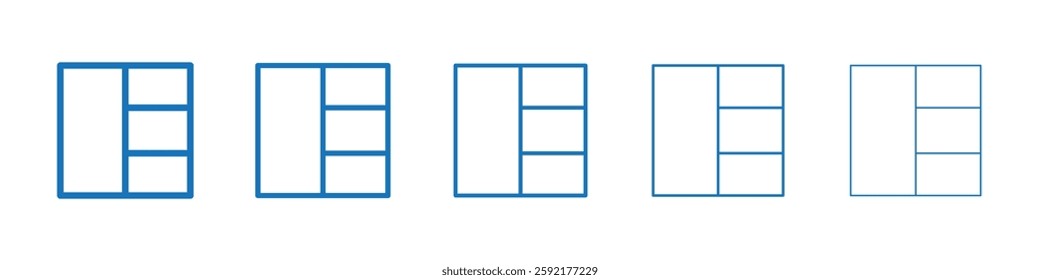 Layout icon Symbol collection thin outline set