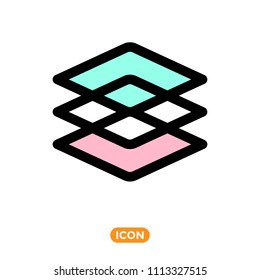 Layout Icon. Vector Layers Icon. Canvas Icon