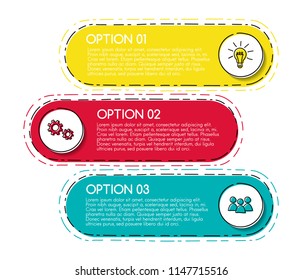 Layout of infograph with hand drawn business icons. Vector.
