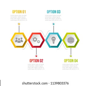 Layout of infographic with business icons. Vector.