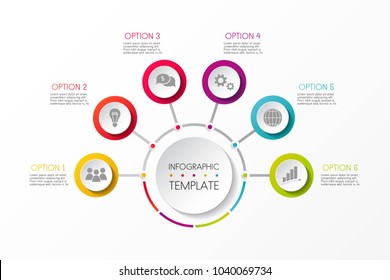Layout of infographic with colorful icons and specified steps. Vector.