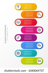 Layout of infographic with colorful icons and specified steps. Vector.