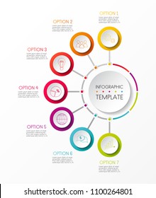 Layout of infographic with colorful icons. Vector.