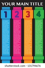 Layout info-graphics design banner with different colors. Vector illustration.