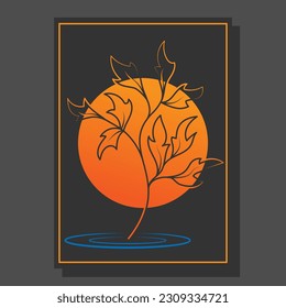Layout of an interior design painting. A fine art template for a poster, poster, banner, cover. Artistic illustration of wall paintings and prints