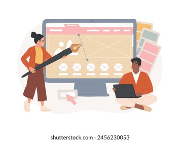 Layout isolated concept vector illustration. Website development, user interface, frontend, graphic design team, landing page, responsive design, marking tool, consistency vector concept.