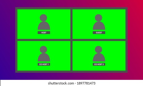 Layout mit Lagenüberlagerung. Hintergrund abstrakt. Sie können dieses Objekt für Ihre Inhalte wie Live-Streaming, Nachrichten, Rundfunk, Online-Meetings, Webinare, Seminare, Videokonferenzen usw. verwenden.