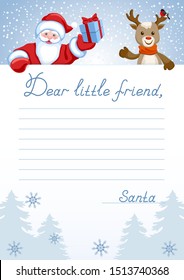 Layout letter from Santa Claus with inscription 