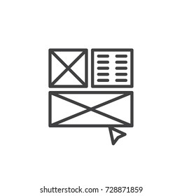 Layout line icon, outline vector sign, linear style pictogram isolated on white. Symbol, logo illustration. Editable stroke