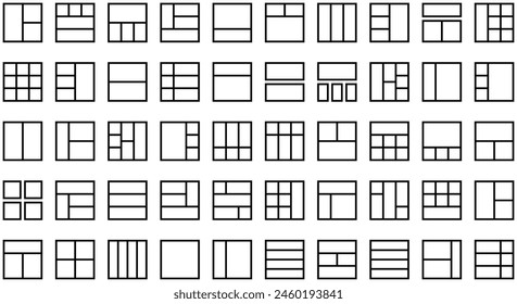 Layout Line Icon pictogram symbol visual illustration Set