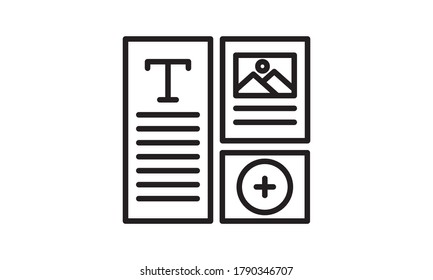 Layout line icon website and design template vector image