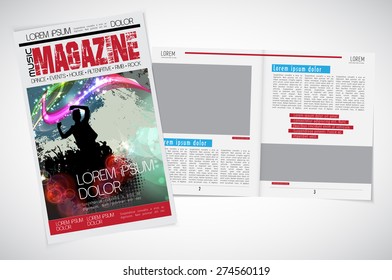 Layout magazine cover, vector