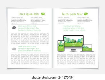 Layout magazine. Editable vector 