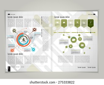 Layout magazine. Editable vector