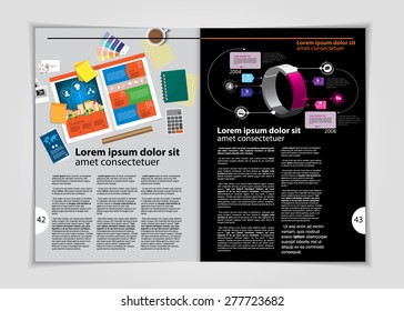 Layout magazine. Editable vector 