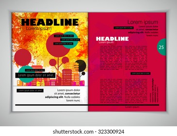 Layout magazine. Editable vector