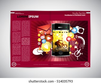 Layout magazine. Editable vector 